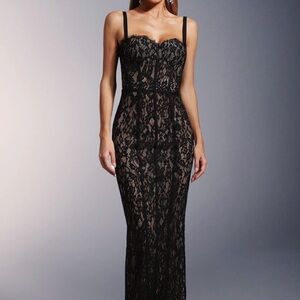 Elegant Black Lace Maxi Dress